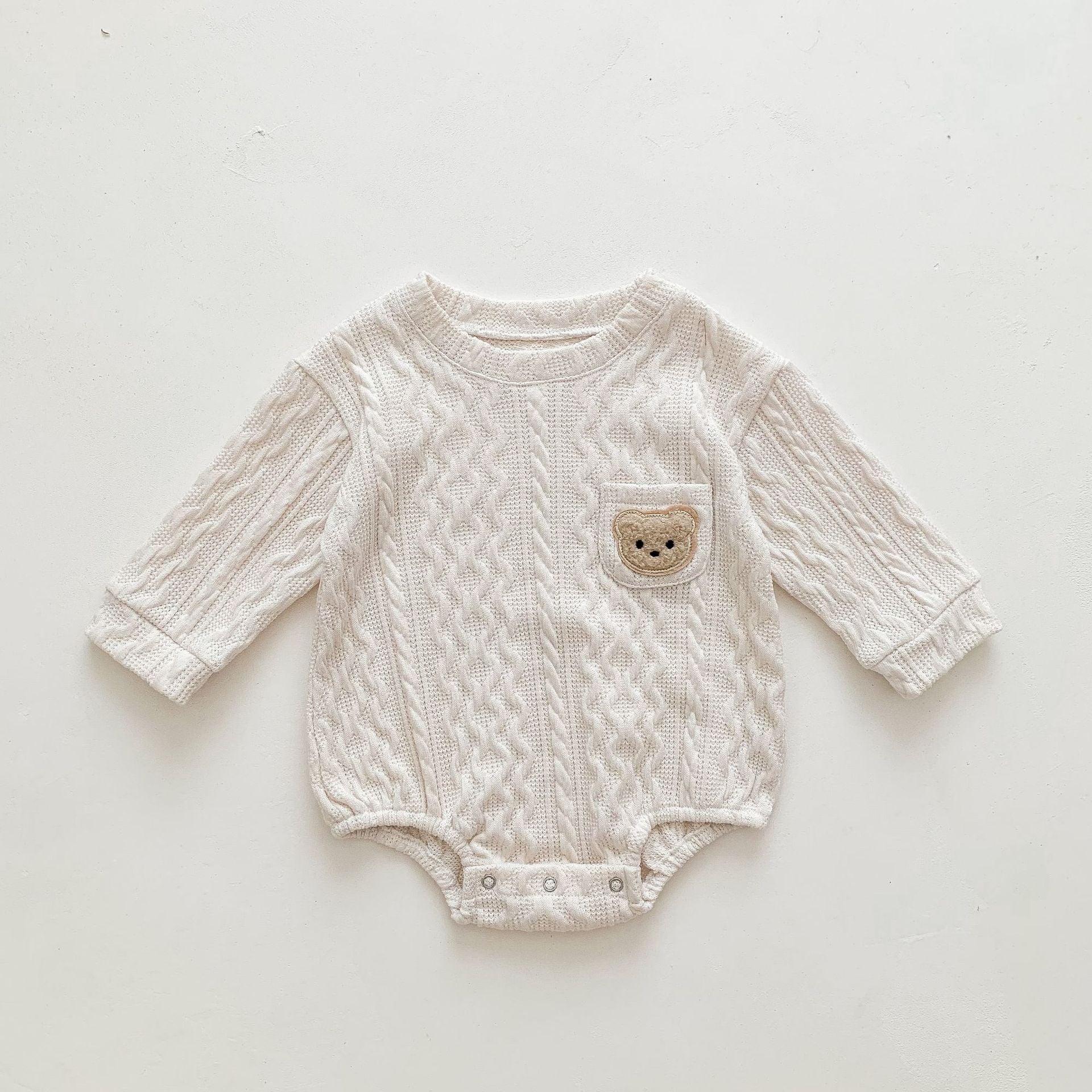 Baby Teddy Knit Long Sleeve BodySuit - Tokemates
