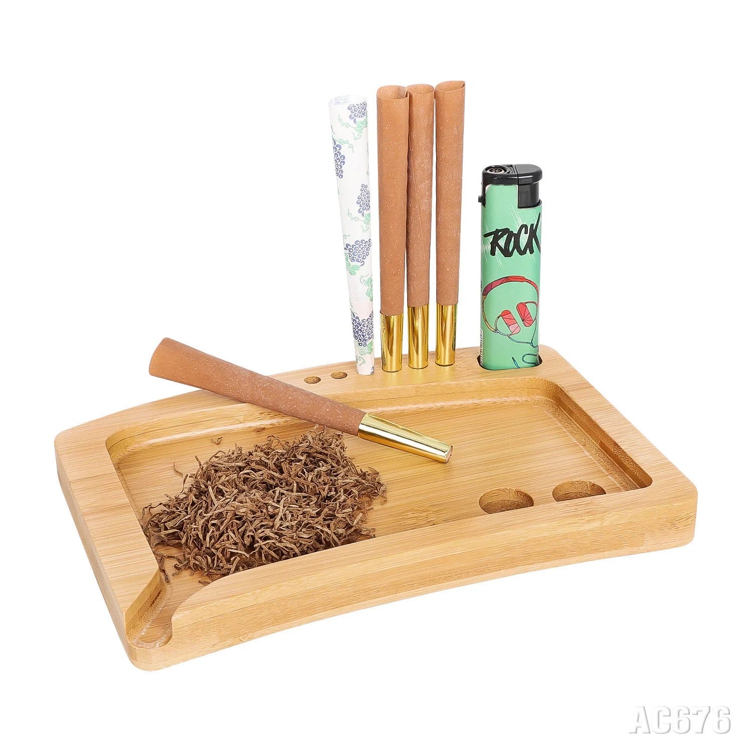 Bamboo Rolling Tray- Pre Rolled Cones Tray - Tokemates