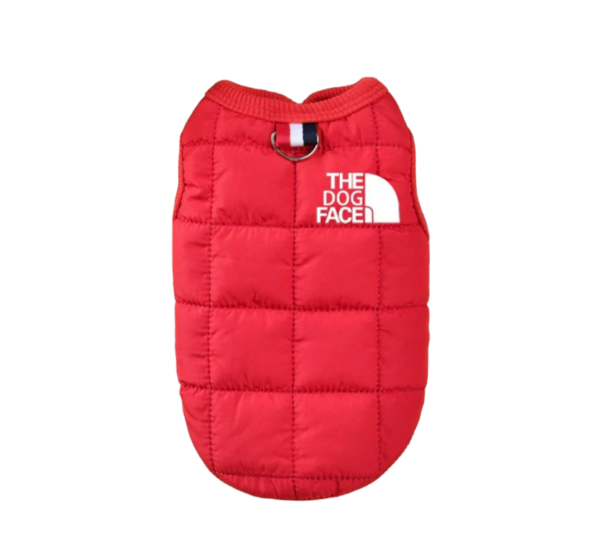 Dog Face Puffer Vest with Fleece  - Pet  Warm Outer Wear - Tokemates