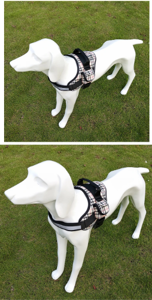 Pet Safe Chest Strap- Plaid Harness with Attach Storage Bag - Tokemates