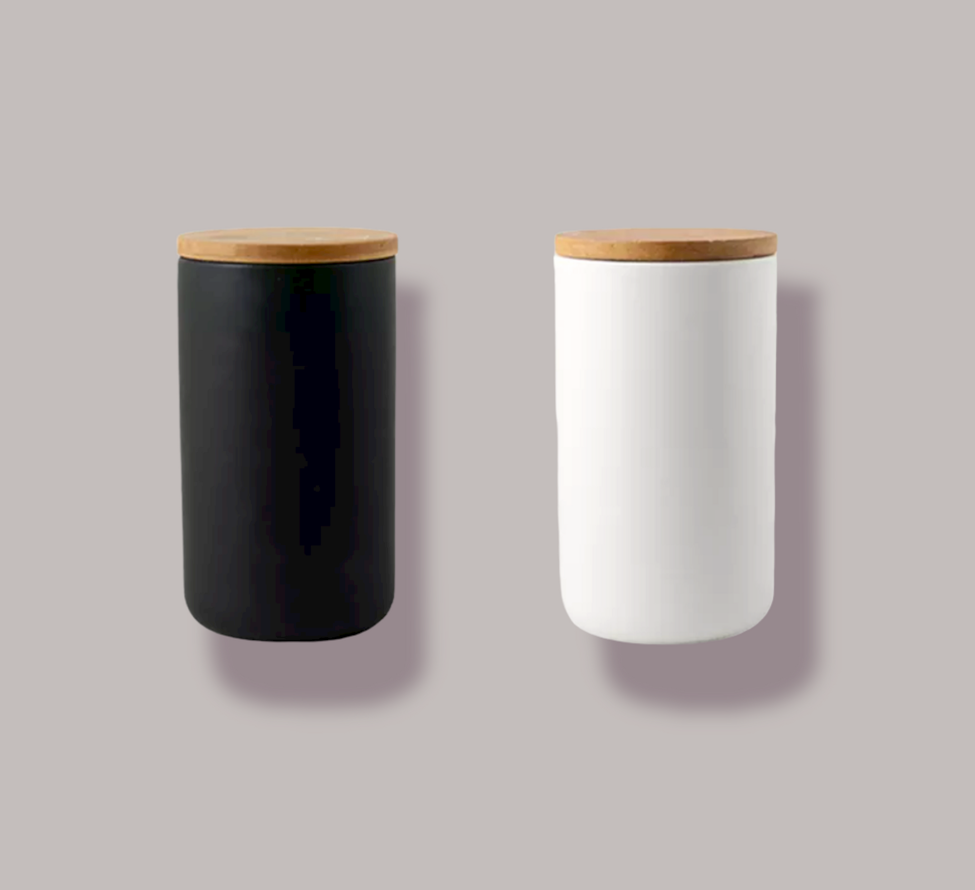 Nordic Ceramic Storage Jar - Bamboo Lid - Tokemates