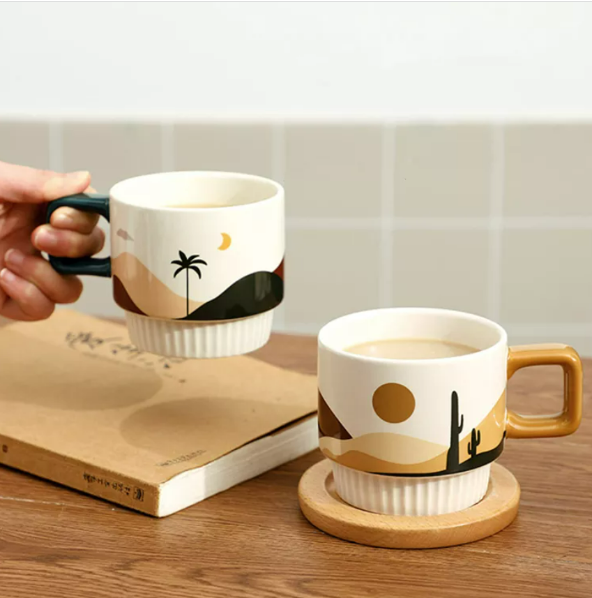 Desert Oasis Mug with Gold Spoon - Tokemates