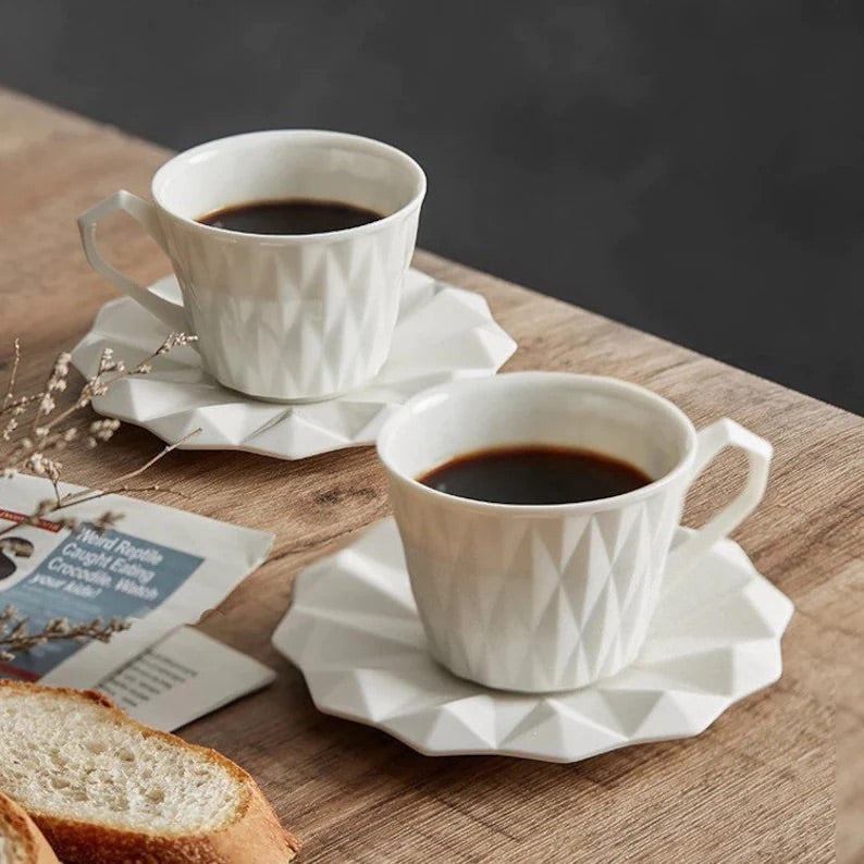 White Porcelain Tea Time Mugs - Tokemates